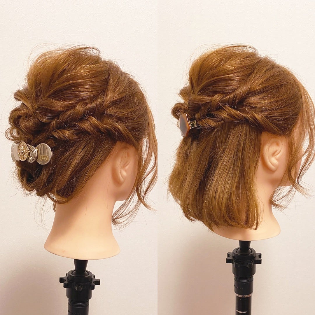 ショートボブ×結婚式お呼ばれアレンジ17選。バレッタ、編み込みにセルフアレンジMERY