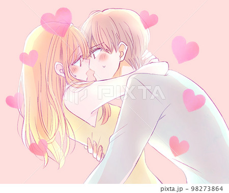 カップルの胸キュンイラストと動画