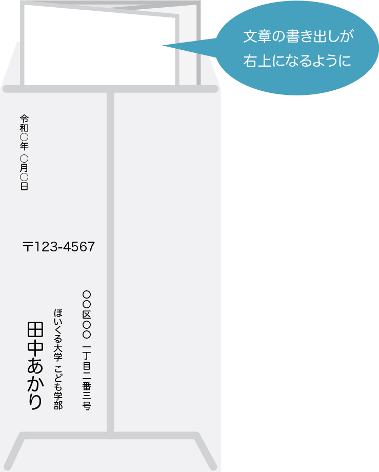 封筒の書き方を図解 保育実習後のお礼状の送り方とは？保育士求人・転職ホイシル