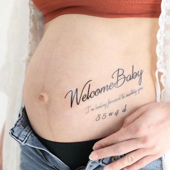 マタニティフォト用シール マタニティペイントシール welcome 文字 英語 - メルカリ