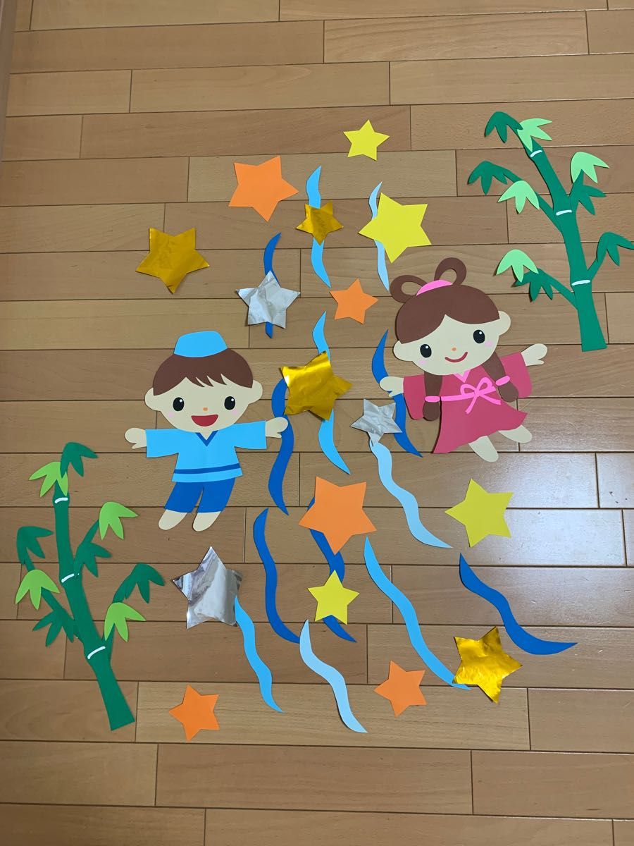 七夕製作キット顔のみ 壁面 七夕飾り 保育 7月 mocoクラフト - メルカリ
