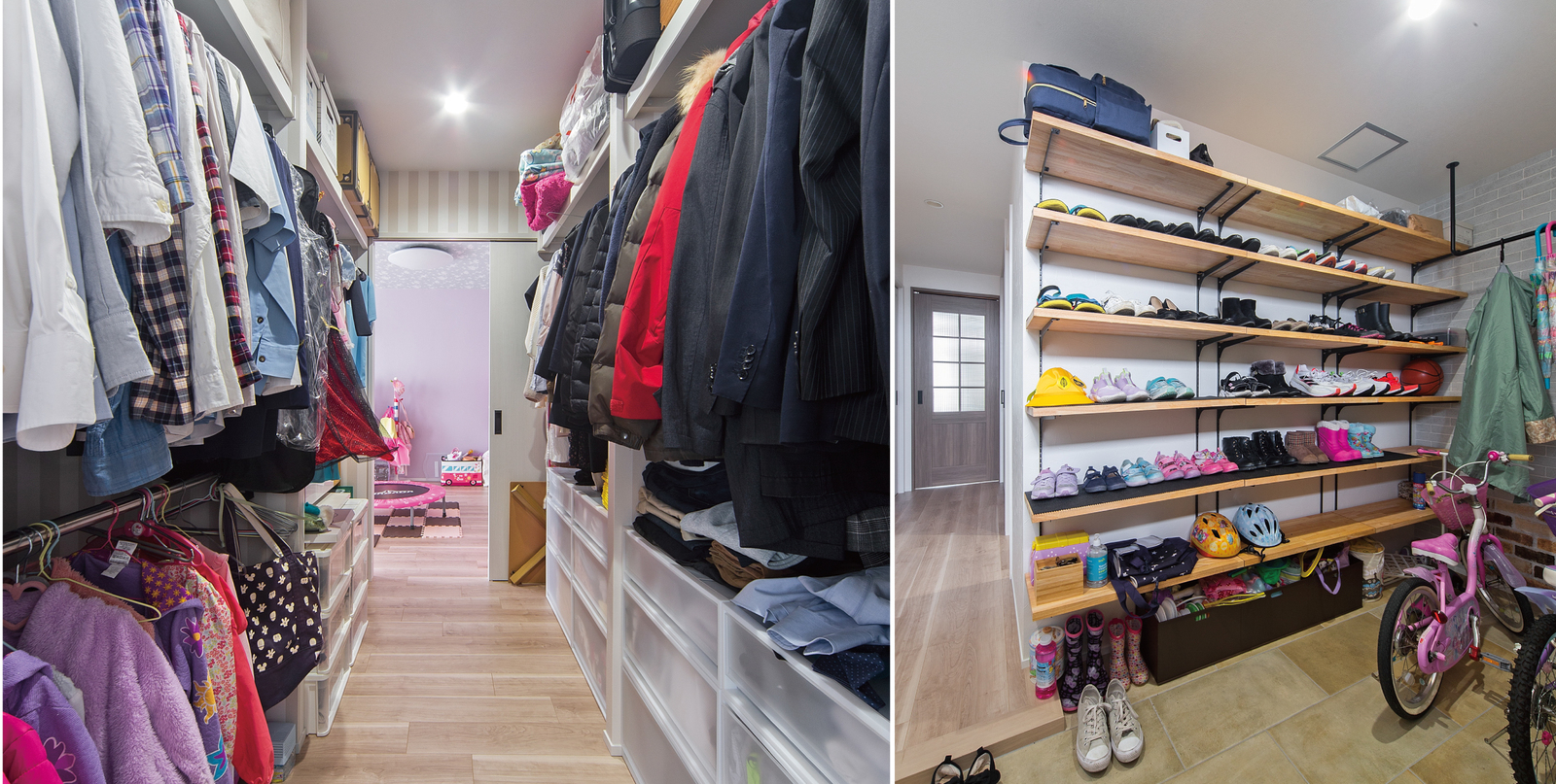 48坪 4LDKファミクロと家族ロッカー経由の帰宅動線で、身も心もすっきり整う片付け上手の家の間取り図「madree マドリー 」