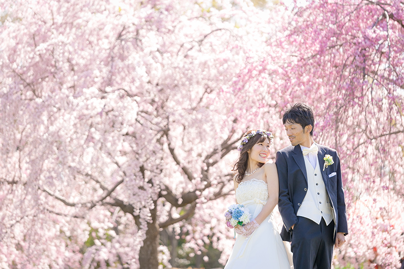 和装も洋装もOK！ 桜×ウェディングフォトは相性ピッタリ！フォトウェディング・結婚式の前撮り HowToコラム