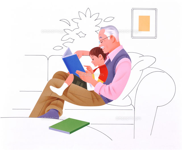 祖父と孫の家で楽しんでの写真素材・画像素材 Image 20483806