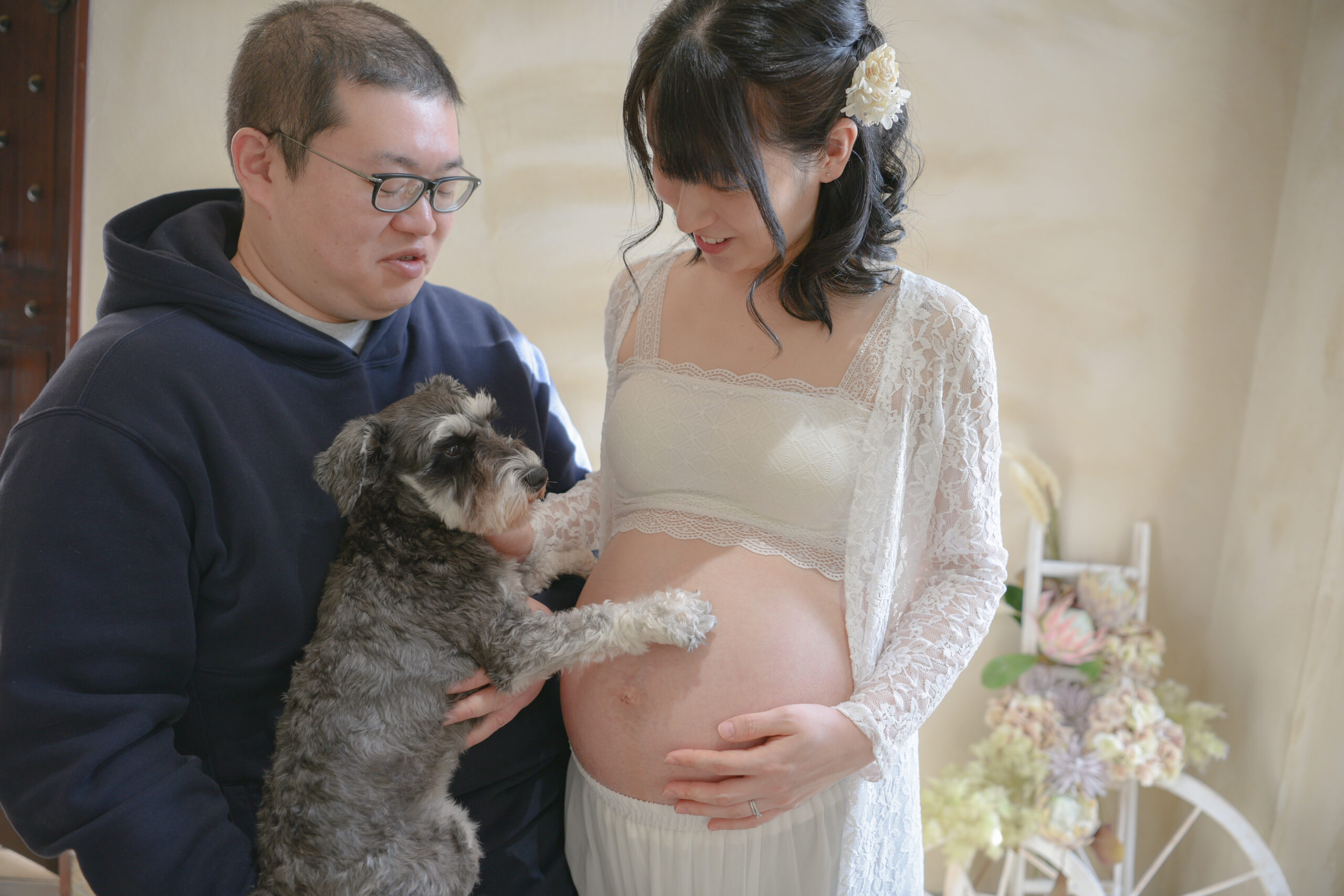 愛犬と一緒に マタニティフォト 🐶👶🏻‪‪ 家族が増えて新たな生活の始まりだね♪ スタジオココアフォトスタジオCocoa横浜港北店ono_groupみんなのココアみんなのココアマタニティ .神奈川県横浜市都筑区センター南センター南駅 .○ペット専門‬‬