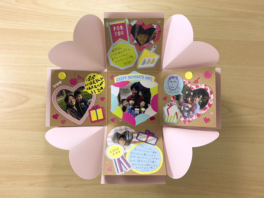 100均でくるくるバラ🌹のメッセージカード