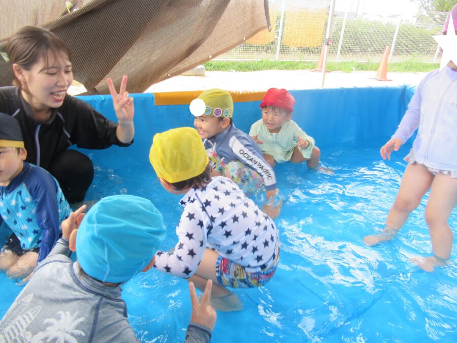 4歳児 くまぐみ プール遊び