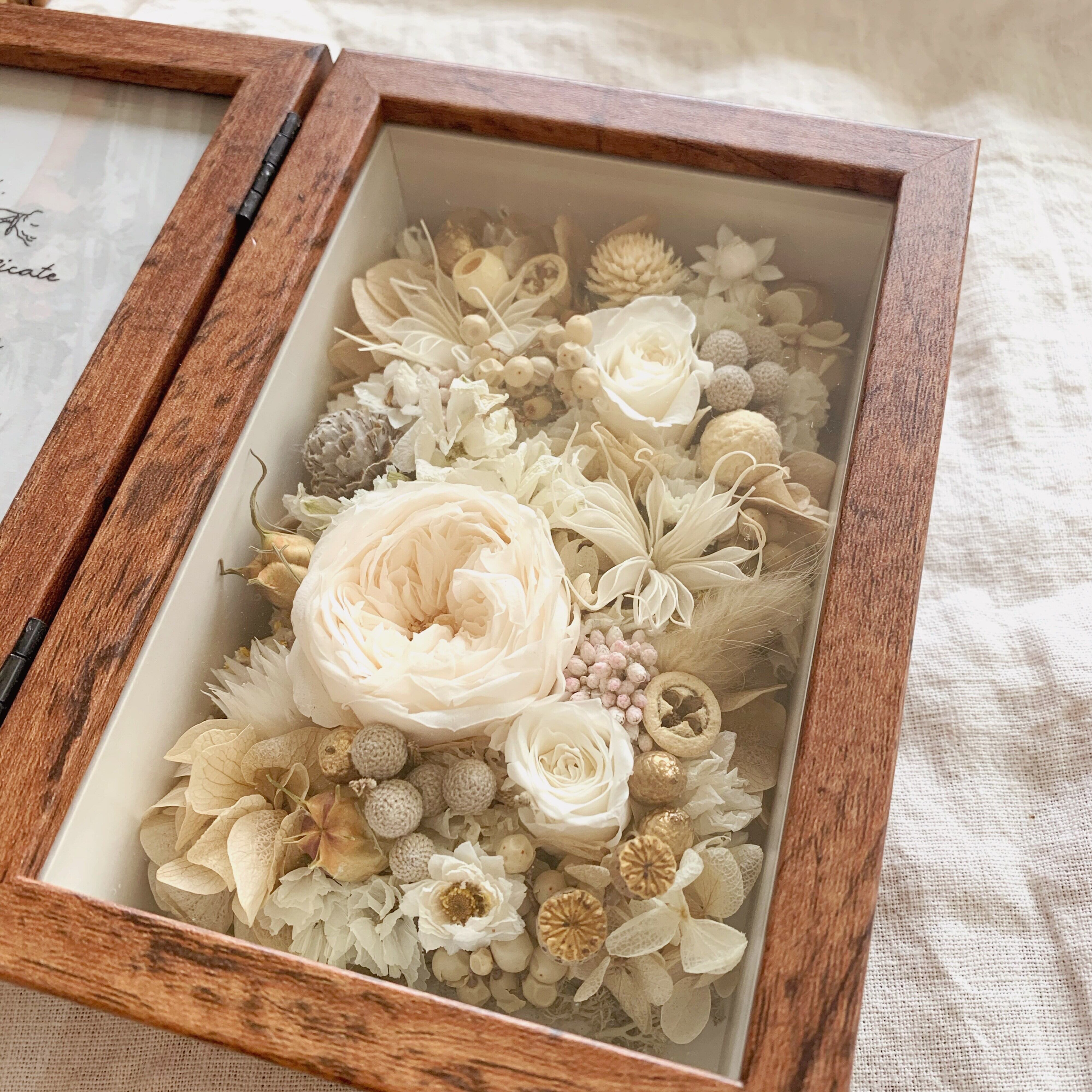 結婚証明書 50名様分 フラワーボックス 正方形 マグネット式 オリジナル結婚証明書 ブライダル ウェディング ドライフラワー フラワーアレンジメントギフト 結婚証明書 フラワーボックス ⑤サマーブルーDIY store PBW