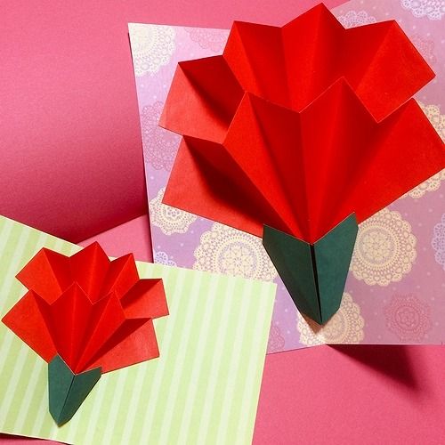 TOYO フラワーおりがみ カーネーション 母の日 手作り プレゼント メッセージカード付き