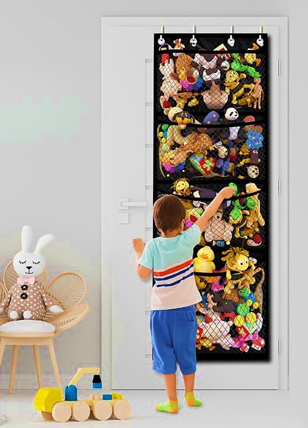 4段 ぬいぐるみウォールポケット 収納ケース 3段 吊り下げ収納 コレクションケース 透明窓付き ディスプレイ 収納ボックス 4段収納ケース3段収納ケース 小物 ぬいぐるみ 収納 ドア掛け収納式ポケット コレクション 見せる収納 壁掛け 推し活 その他押入れ収納