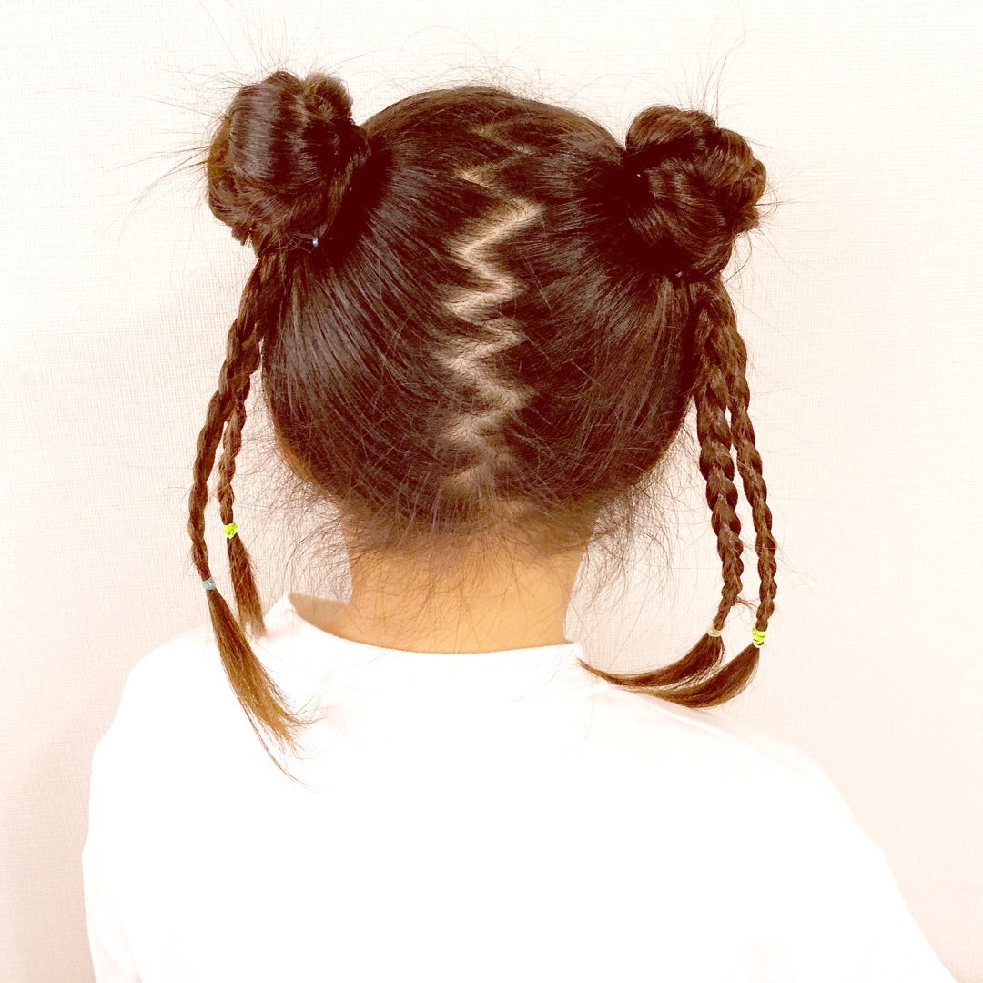 ツインお団子 やり方 子供 ピンなしTikTok