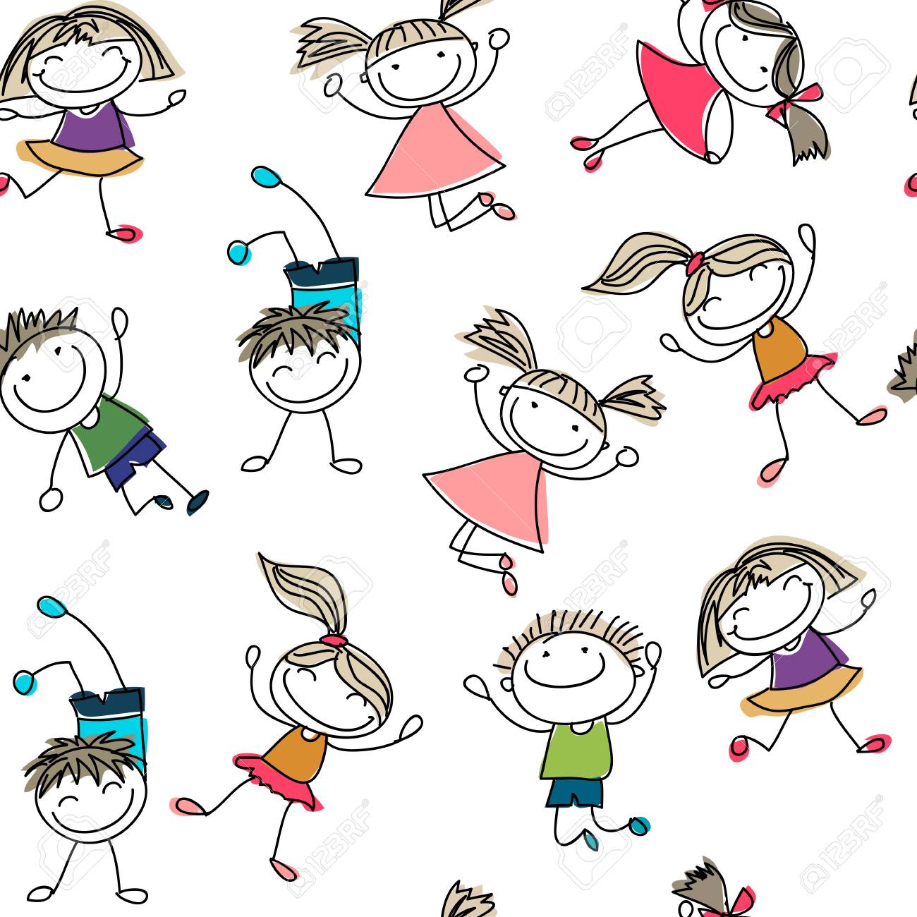 元気な子供たち大集合 イラスト素材6453502- フォトライブラリ