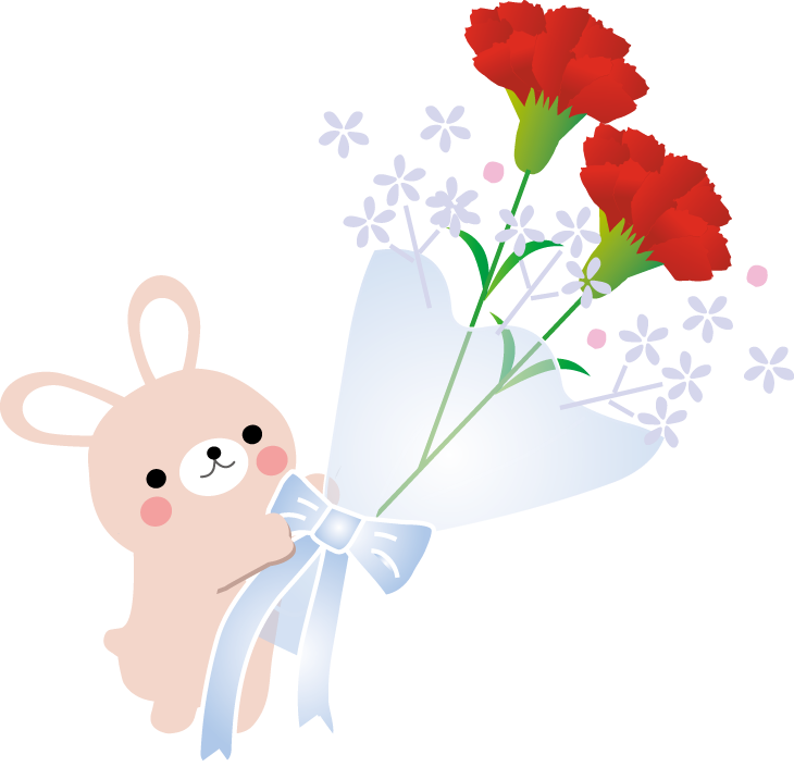 母の日のカーネーション：イラスト無料