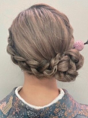 結婚式二次会ヘアセット 編み込みアップHair Space Cappio