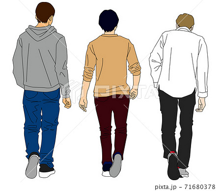 笑い合う後ろ姿の親子 母親と男の子 の水彩イラスト水彩の挿し絵屋さん