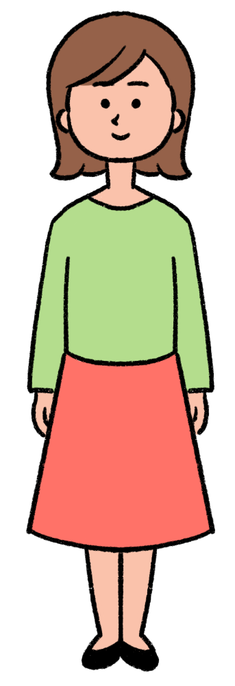 髪の短いお母さんイラストレイン🚂 - イラスト無料素材