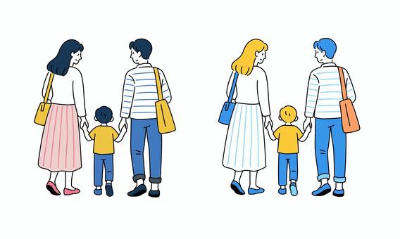 楽しそうな家族の後ろ姿のイラスト素材 イラスト素材7449008- フォトライブラリ