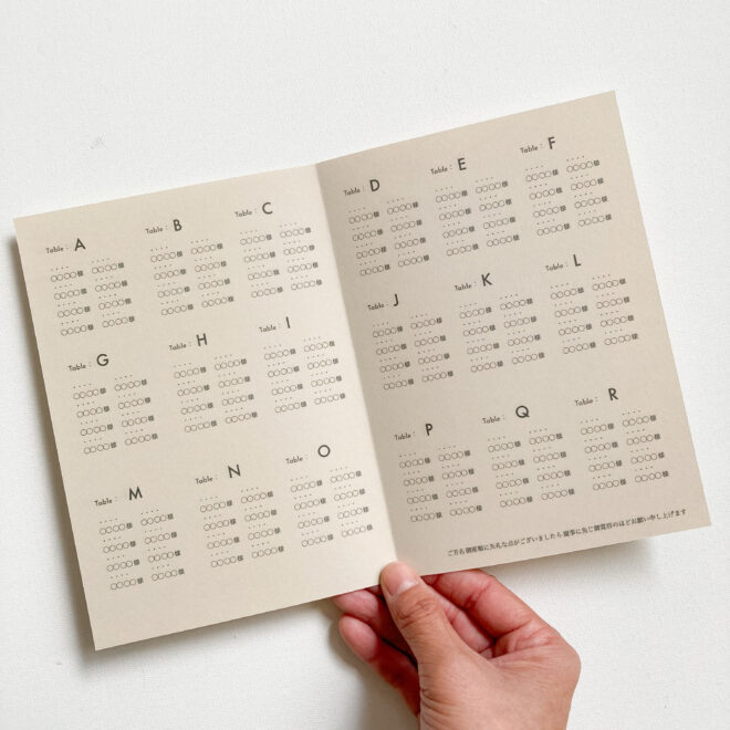 席次表作成の基本知識 結婚式の招待状・席次表の手作り石川県のペーパーアイテム専門店ムゲット