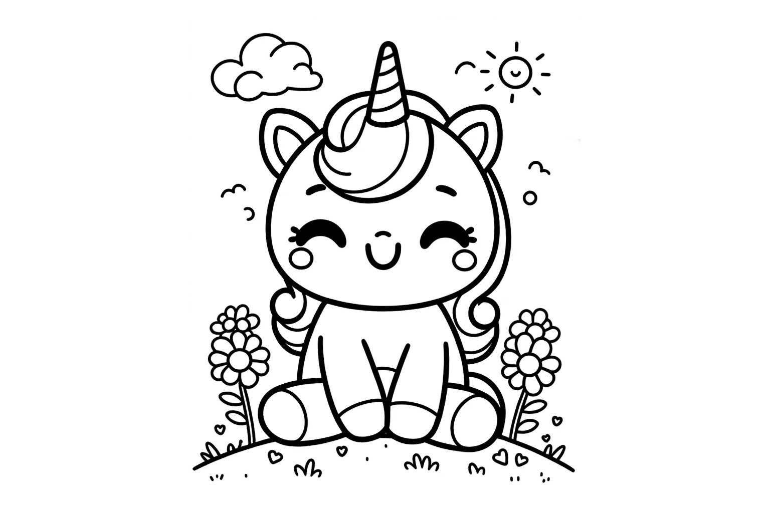 子供向けぬりえ デジタルスタンプ 漫画風キャラクターPremiumベクトル素材