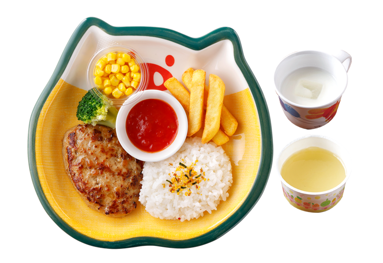 みんな大好き びっくりドンキー のお子さまランチ🍽 子供用イス、 オムツ替えシート、 紙エプロンありで席も広々。子連れでも安心感のあるありがたいお店です☺️びっくりドンキーびっくりドンキーランチお子様ランチお子さまランチ子連れランチハンバーグ