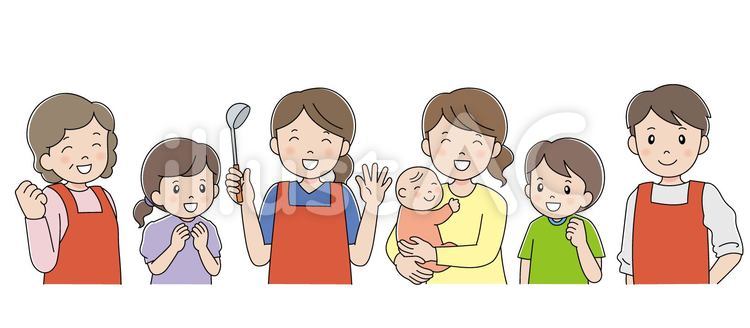 ピンクのエプロン姿の女性 指差し イラスト素材1603692- フォトライブラリ