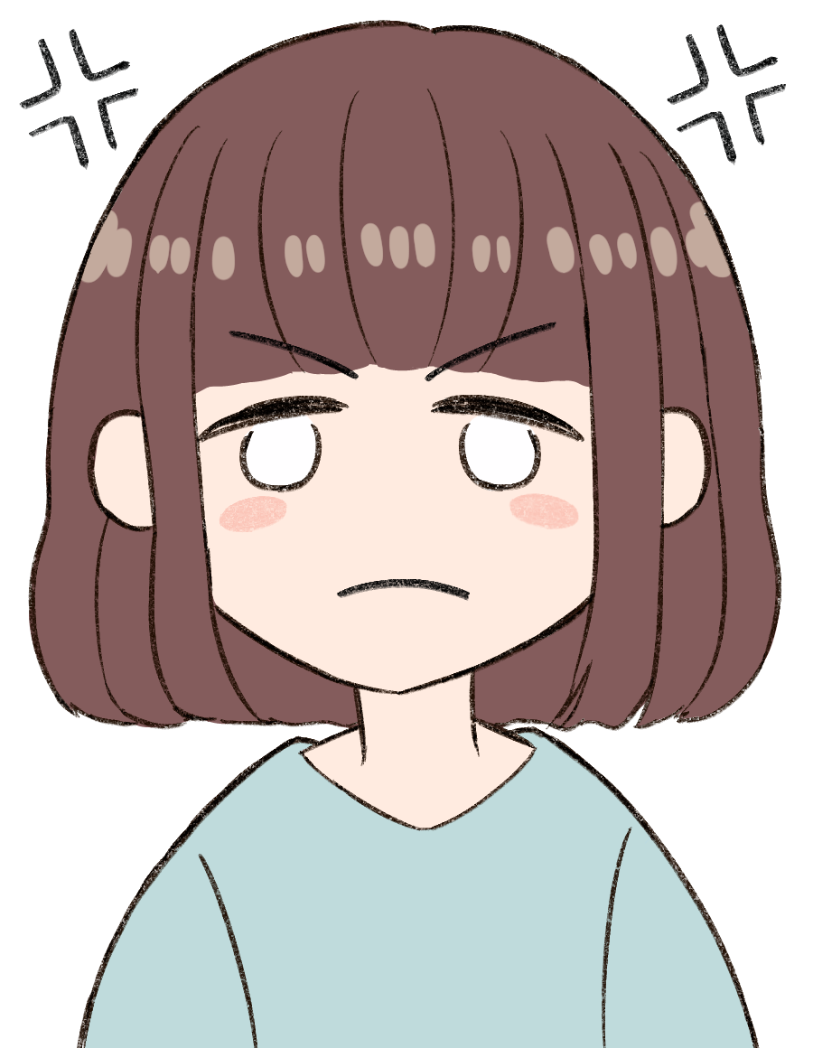 怒っている人 女 のイラスト-1商用可・フリーイラスト素材集ちょうどいいイラスト