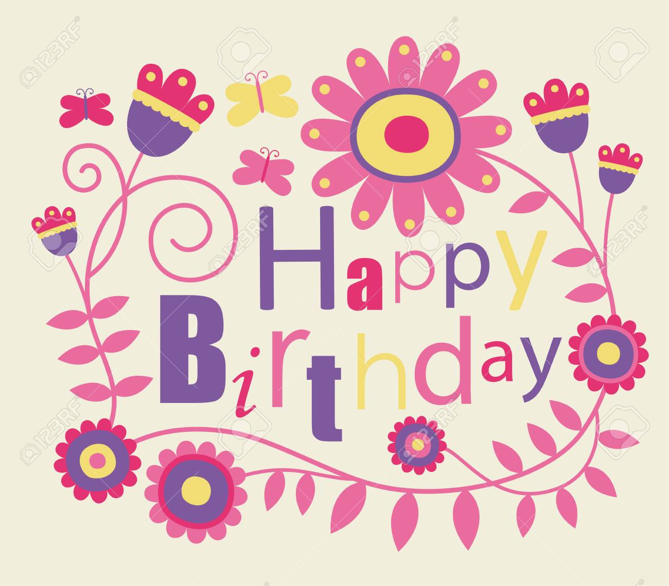 ポップでかわいい 誕生日素材イラスト制作例 A156イラスト工房