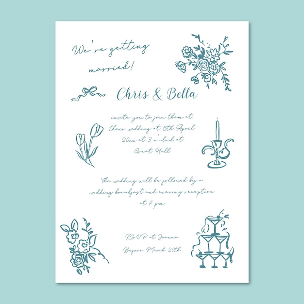 招待状アート 招待状返信はセンスありな簡単アートで！ - HAPiCO