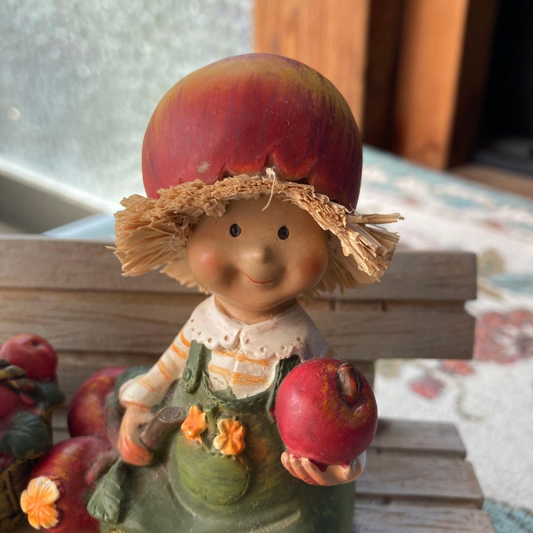 どんぐり帽子 果物りんご コットン100%HANDMADE MORITA