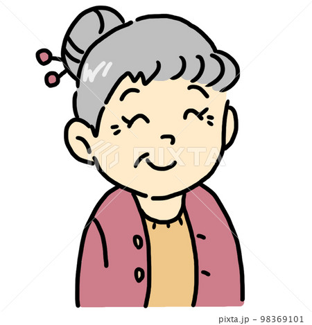 笑顔がかわいいおばあちゃんのイラスト - イラストア 商用化・無料イラストフリー素材サイト