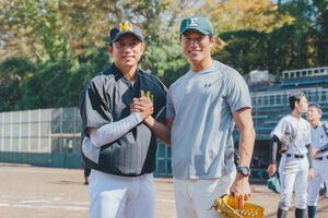 プロ野球選手から野球人福田しゅうへいの開幕戦に㊗️💐行けて幸せです🥹大後輩であり、友達でもあります☺️ゆっくりはさせないよ😜これからが、野球人の見せ所😤😤さあ、しゅうへいついてこい！😤いくぞー👏👏👏チェチェチェチェスト！福田秀平 @fukudashuhei7