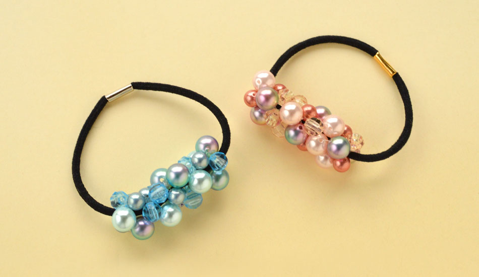 ビーズヘアゴムビーズボールキラキラ髪ゴムキッズ子供ヘアアクセヘアアクセサリーコットンパール風