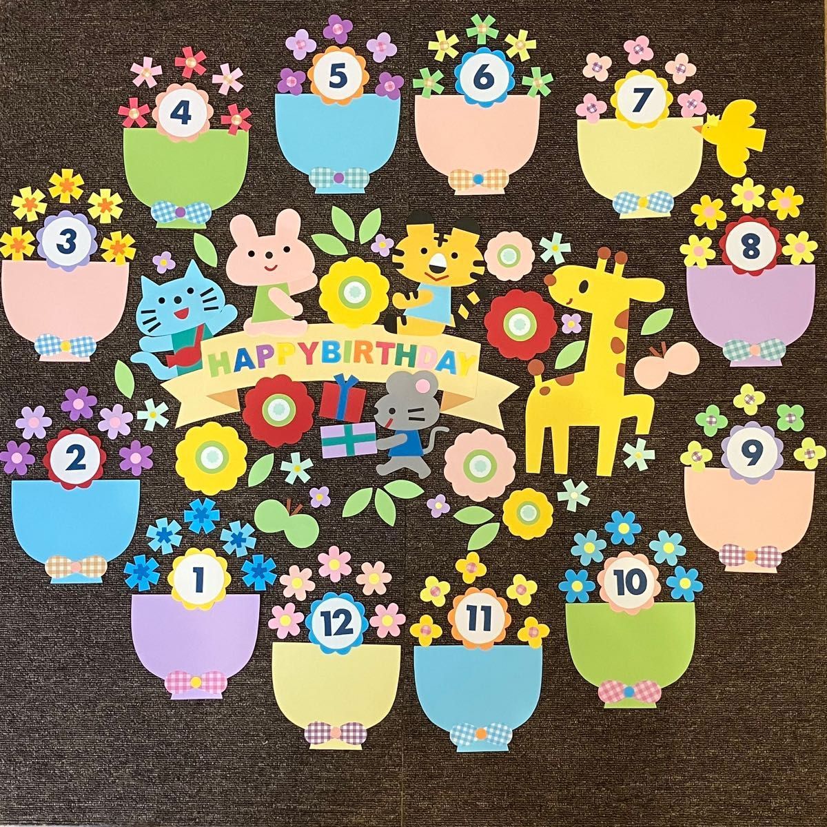 誕生表 誕生日 かわいい 壁面 飾り 保育園 幼稚園 手作り ハンドメイド 新年度 海 魚 生き物