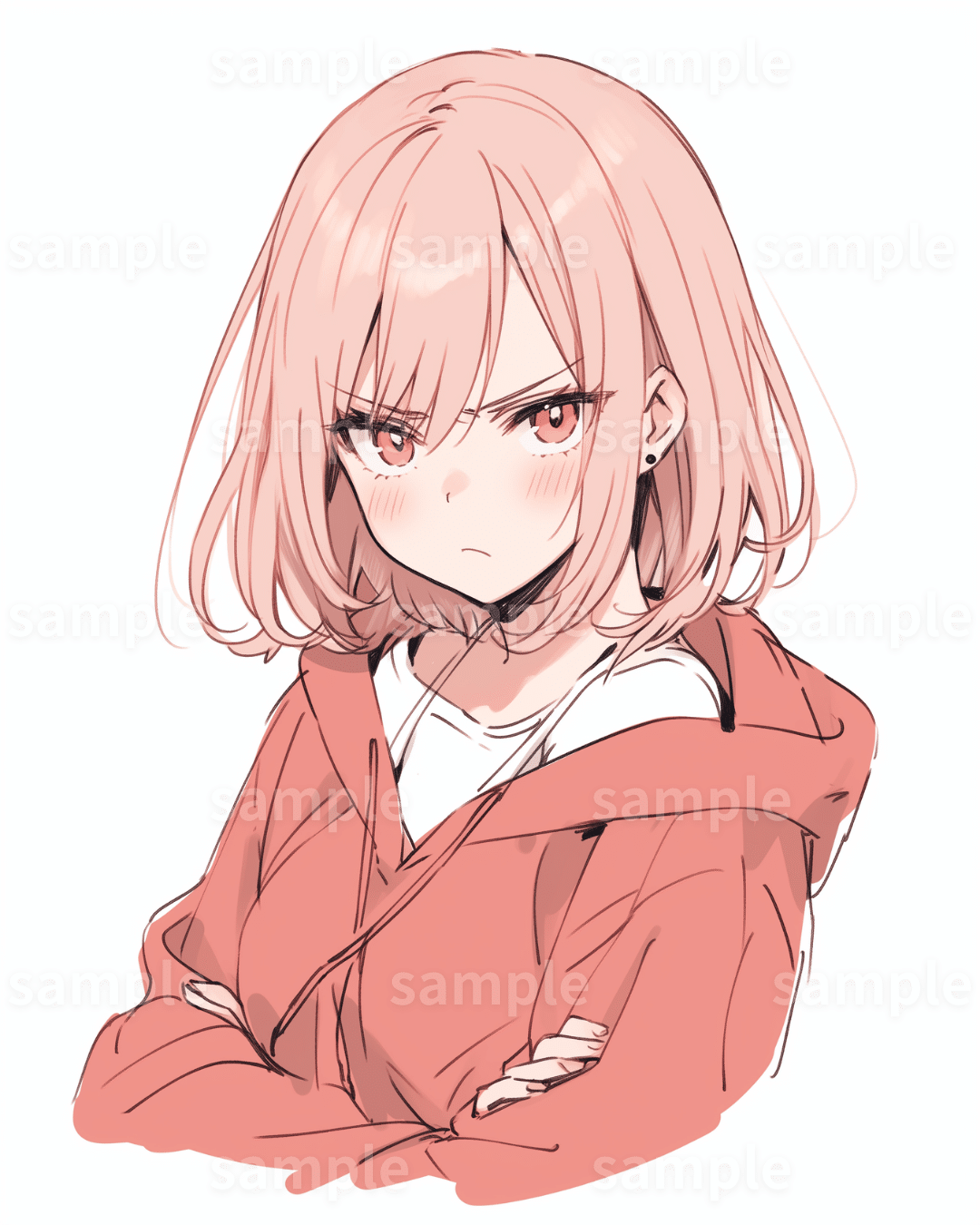 Ilustração スマートフォンを見て怒っている女の子 ポーズ イラスト do StockAdobe Stock