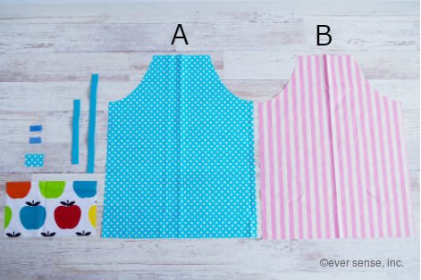 紐は作らないので簡単！子供用エプロンの作り方と型紙110cmハンドメイドで楽しく子育て handmadebycue.com