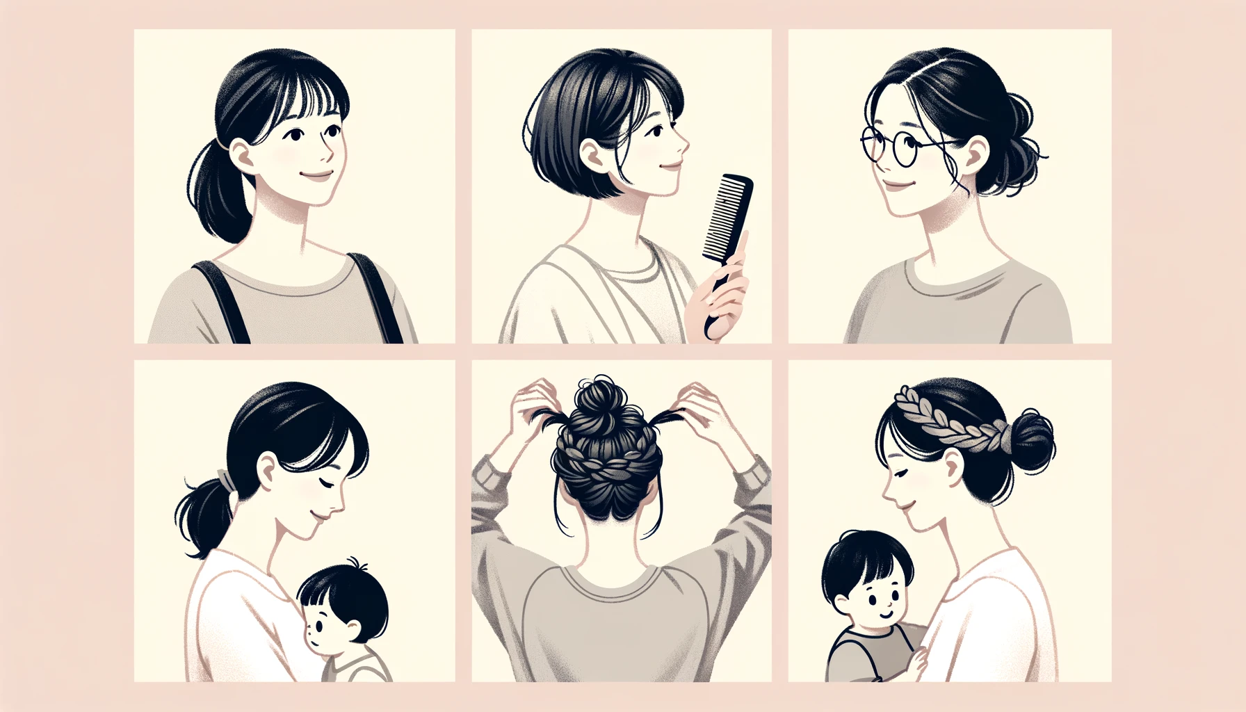 子育てママの髪型 出産前後・育児中に楽な髪型をリサーチ！ 便利なアレンジアイテムもHugKum はぐくむ