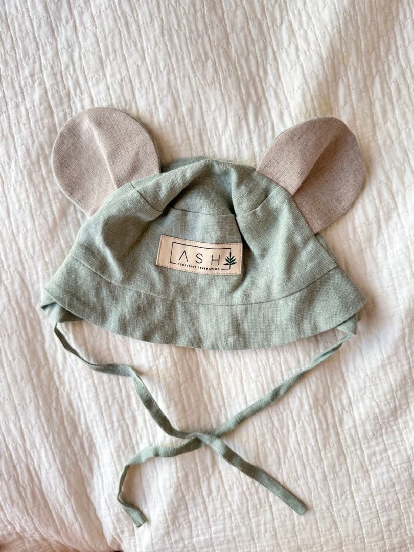 ASH generation 耳付きミントグリーン帽子 49cm 楽天市場 ＼ 24SS ASHHATご予約ページ 5 24~6 10ｶﾗｰ：無地ASH hat アッシュ くま ベアー ASH 帽子 子供 キッズ 赤ちゃん 耳付き 帽子 ベビーハット バケットハット 男の子 女の子 夏 春 日よけ バケットハット