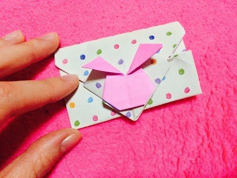 型紙不要 画用紙一枚と折り紙で花柄の封筒の作り方🌼超簡単100均DIY◎