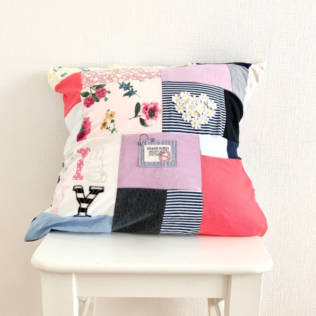 Kid's キッズ Remakeリメイク パッチワーク&フラワー 刺繍 レース デザイン ドロワーズ風パンツ イージーパンツ