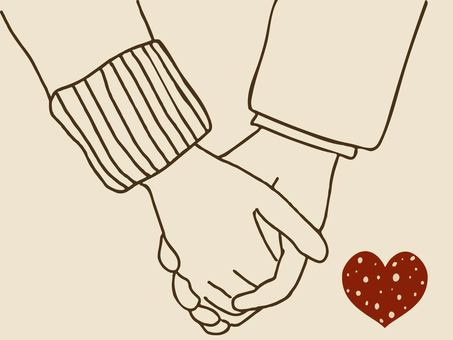 フリーイラスト手をつないでデートする若いカップルパブリックドメインQ：著作権フリー画像素材集