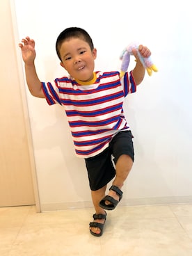 キッズ キッズカット フェード 恵比寿丸型×ベリーショートの坊主×黒髪 ブラック