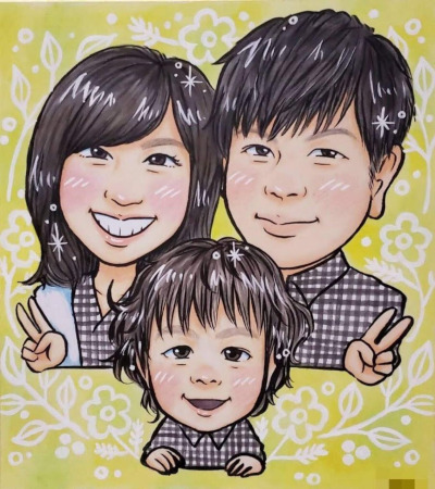 家族 似顔絵 写真から似顔絵 贈り物 ギフト 贈呈用 色紙 イラスト おすすめ 喜ばれる サプライズ カラフル キレイ おしゃれ かわいい 大人数感謝 記念日 名入れ 名前入れ プチギフト 両親 父 母 祖父 祖母 おじいちゃん おばあちゃん お母さん お父さん 家族 男性