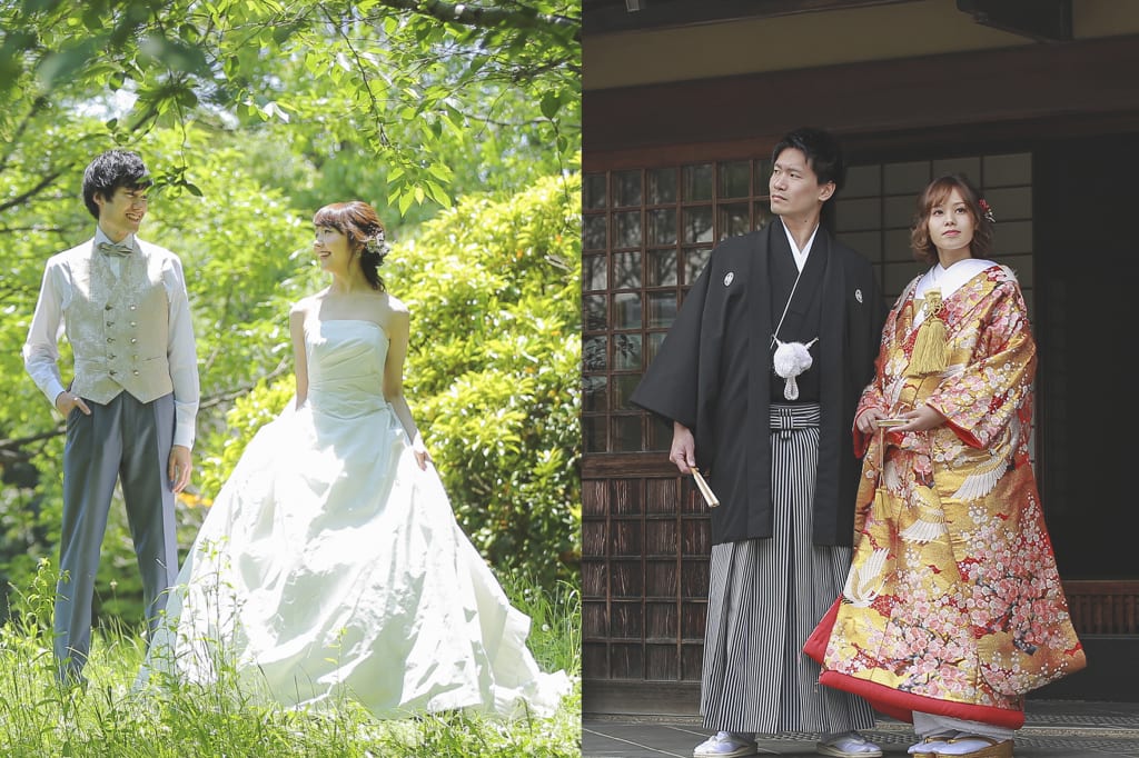 和装1点＋洋装1点 河津桜ロケプラン香川の和装前撮り・フォトウエディングのスタジオゼロ