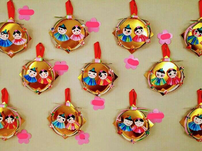 壁面飾り ひな祭り② 3月 おひなさま 桃 ひしもち 保育園 こども園 小学校 ☆壁面飾り工房横150cm 「楽しいひな祭り！」３月 春ひなまつり おひなさま 幼稚園 保育園 学校 病院 施設 知育 壁面装飾 型紙 製作☆壁面飾り工房