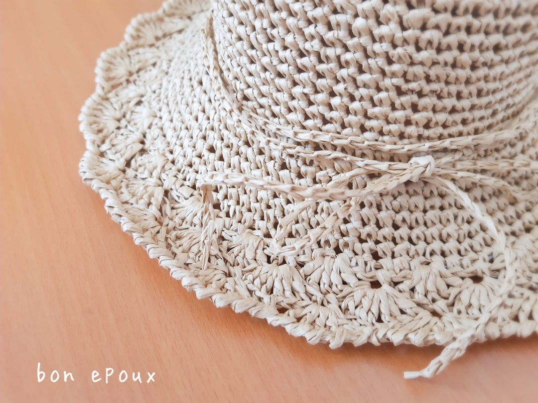 麦わらどんぐり帽子の編み方① かぎ針 子供用SMLサイズ⭐︎前半⭐︎happyknittingmama ハピママ