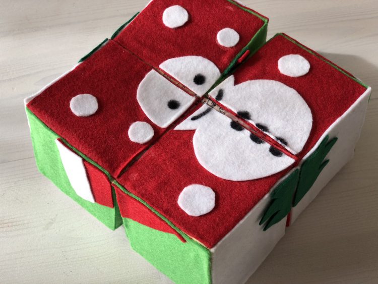 簡単手作りおもちゃ 牛乳パック工作♪６面パズルボックスの作り方 手作りクリスマスプレゼントや小学生の夏休みの自由工作にも♪パタパタパズルで遊んでみよう♪雪見日和