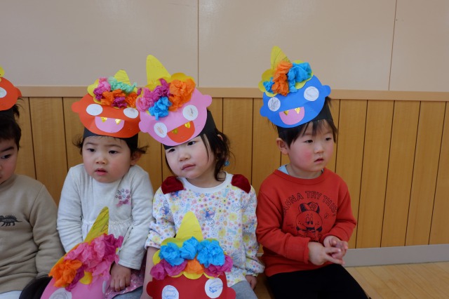 鬼のお面ダウンロード無料節分の保育園制作にかわいい鬼と怖い鬼手作りお面保育教材無料型紙登録不要の