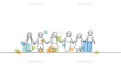 手をつなぐ子どもたちイラスト