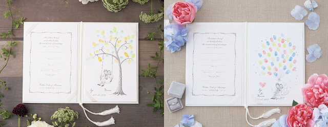 ゲスト参加型の結婚証明書 指紋アートギフトのファーストピュア