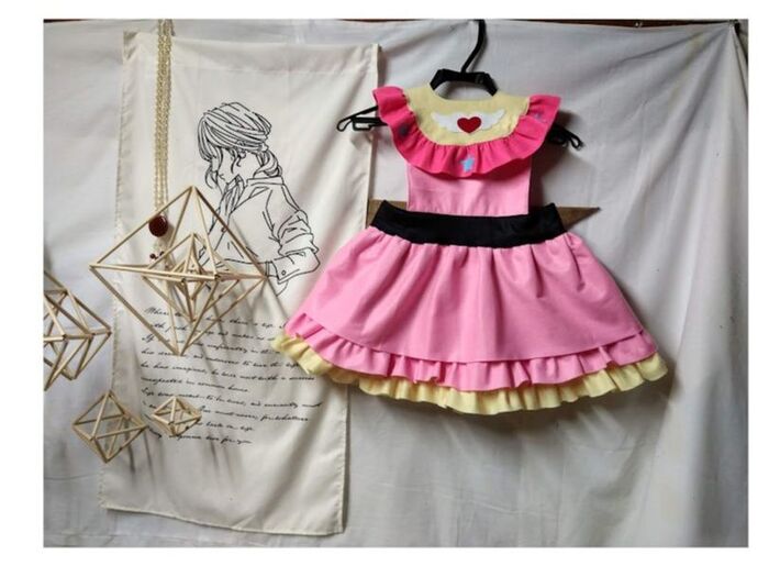 布に直接線を引いて作るフリルエプロンの作り方